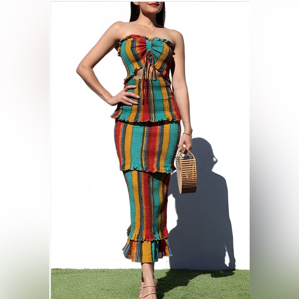 SMOCKED MAXI VACATION DRESS